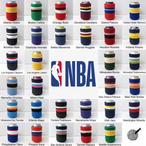 12オンス かぎ針編みの缶カバー - NBA バスケットボール チームカラー