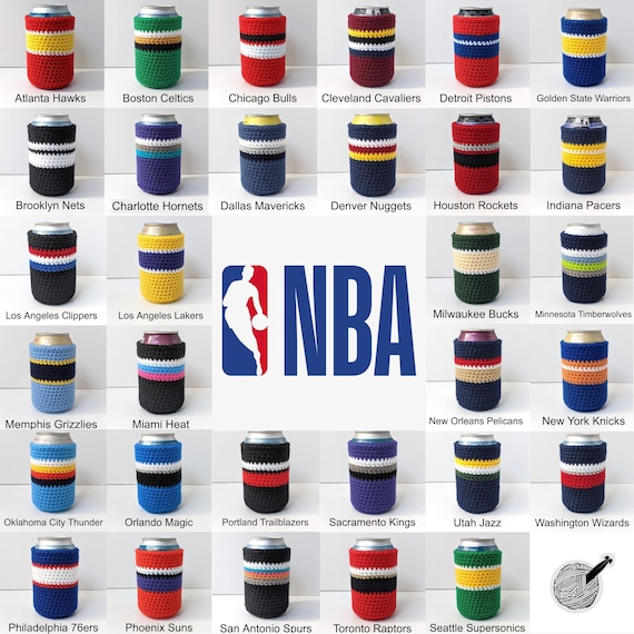 12oz. Crocheted Can Cozies NBA Basketball Team Colors 