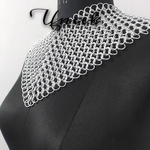 Chainmaille Collar Metal Aluminium Chainmail Jump Ring Chainmaille Neck Piece Cosplay Costume Chainmail Festival Renaissance Faire Uneek