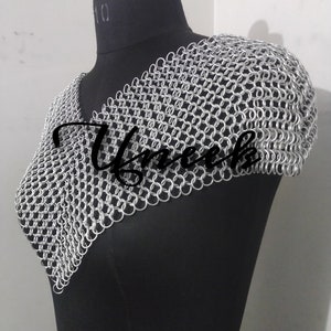 Chainmail Mantel Collar Metal Aluminum Jump Ring Shoulder Cosplay Costume Ren Faire Shawl Renaissance Faire Jewelry Uneek Larp Body Gift
