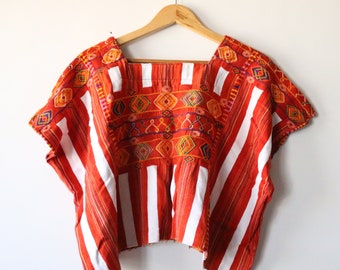 Antique huipil collection: vintage blouse from Guatemala XL