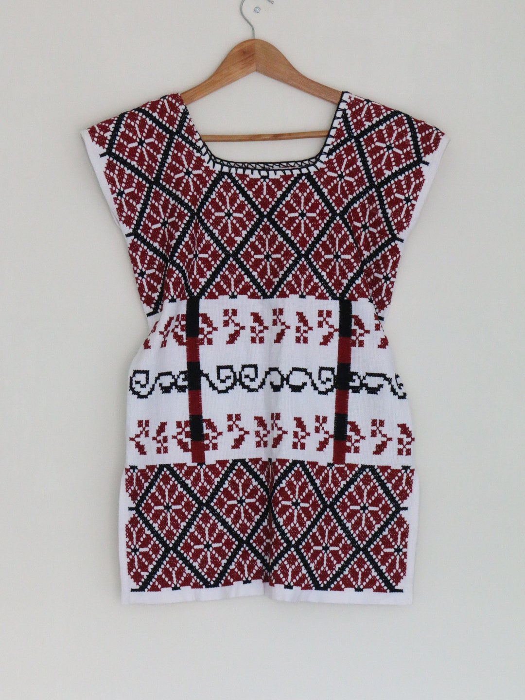 Vestido mexicano en punto de cruz: huipil de Oaxaca, Mexico, hecho