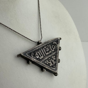 925 Collar de amuleto de la suerte de plata, collar de amuleto de la suerte del talismán protector divino, Maşallah, regalo de Navidad, collar de plata vintage.