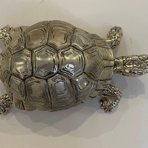 Silver Plated Turtle, Home Decor Silver Plated Turtle, Electroform Silver Plated