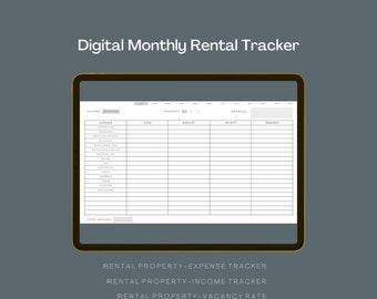 Planner mensile digitale per la gestione degli immobili in affitto: reddito da locazione per proprietari di case AirBnB Goodnotes / Planner per la disponibilità di immobili / Documento del registro degli affitti