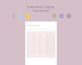Tracker dei fondi di ammortamento stampabile / Budget, pianificatore finanziario / modello di foglio di calcolo per il risparmio / contabilità / budget finanziario / fondo di risparmio