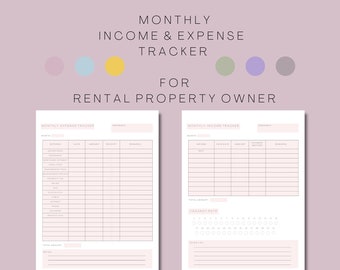 Stampabile mensile per immobili in affitto: Proprietario di casa / Proprietario di casa / Pianificatore di attività secondarie / Posti vacanti / Contabilità di immobili in affitto /