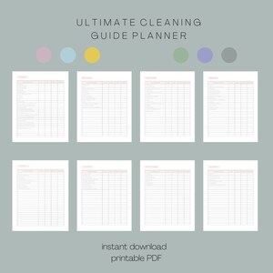 Ultimate Cleaning Guide |  Cleaning Schedule | Deep Cleaning Checklist | Weekly, Monthly, Yearly, Seasonal Cleaning Planner | House Chores