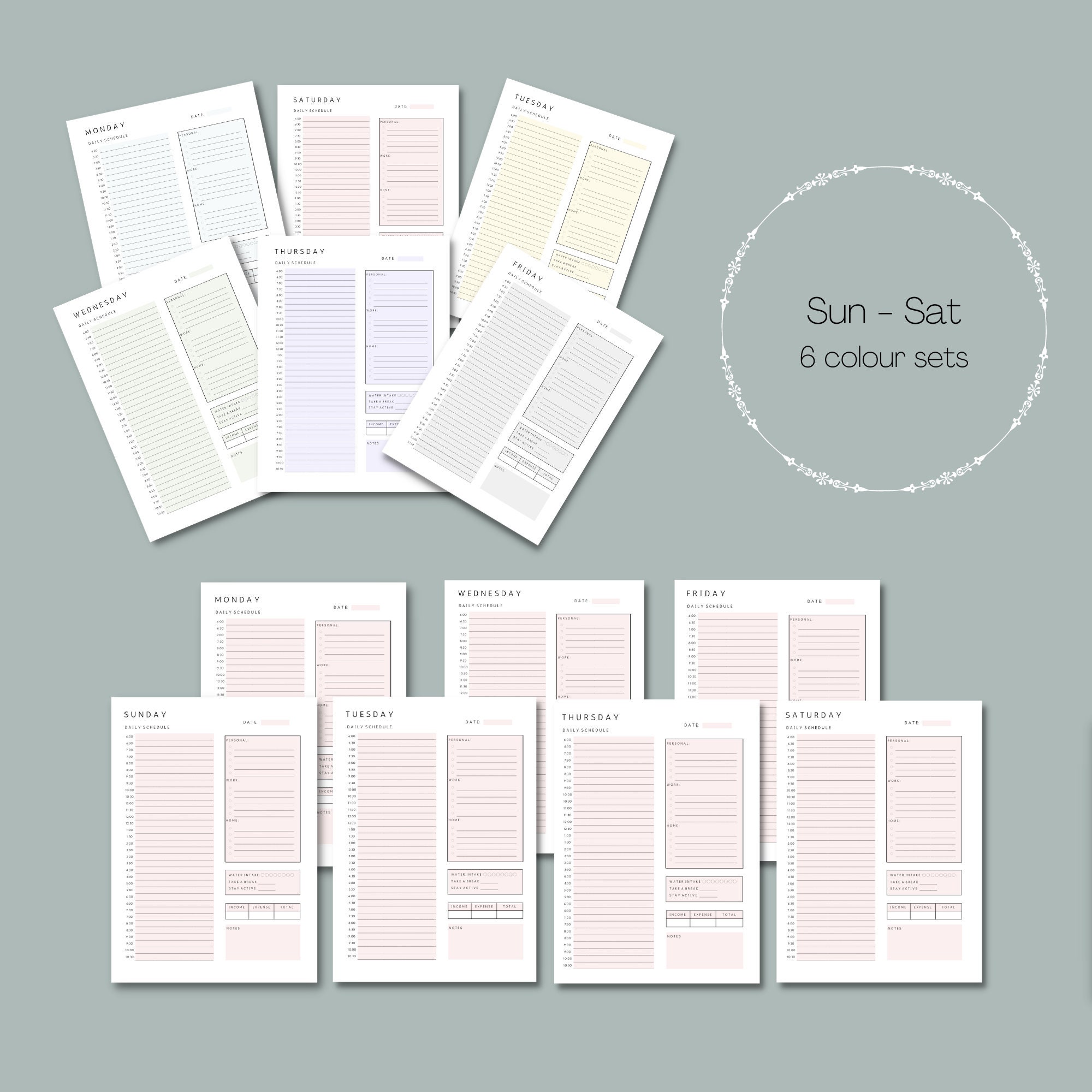 Daily 30 Minutes Planner Work & Home Plan Half Hour Planner School