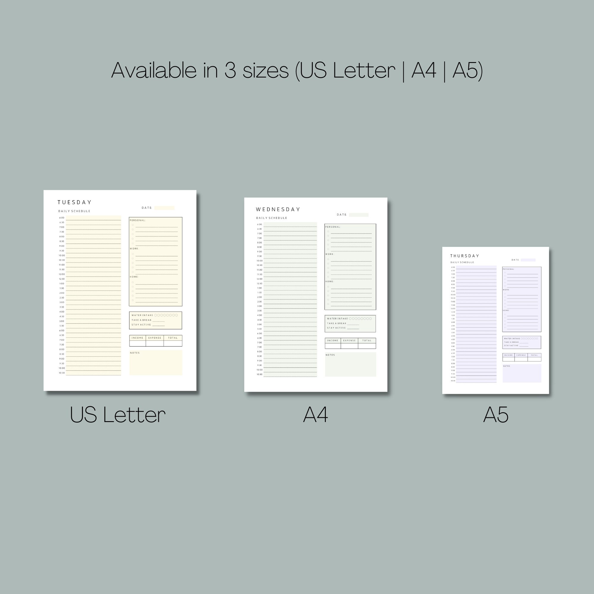 Daily 30 Minutes Planner Work & Home Plan Half Hour Planner School