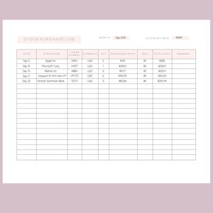 Stock Portfolio Tracker Printable | Stocks Performance Planner | Stock ...