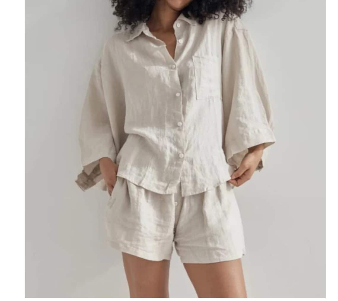 linen shirt shorts