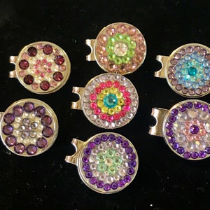 Rhinestone Golf Ball Markers with Magnetic Hat Clip - THE PURPLES