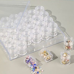 30 Clear Bead Storage Containers Box Plastic Pot Jars for Craft