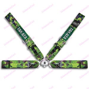 4 Point Snap-On 3&quot; With Camlock Racing Seat Belt Harness Camouflage TAK Universal New