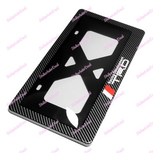 3 IN 1 For TXD Carbon Fiber Style License Plate Cover Protector Shield Frame with Bracket jdm