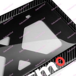 3 IN 1 For 100% Real Carbon Fiber License Plate Cover Protector Shield Frame with Bracket JDM