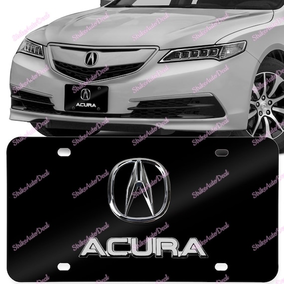 For 3D Dual Acura Logo Front Black Stainless Steel License Plate Frame X1 Etsy