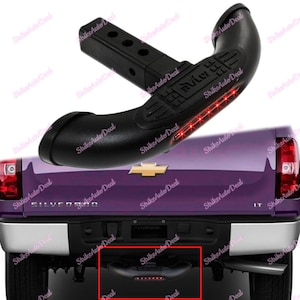 LED new bully 1.25&quot; or  2&quot; steel black hitch rear tow trailer led back step bar