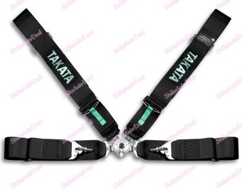 4 Point Snap-On 3" With Camlock Racing Seat Belt Harness Black TAK Universal New