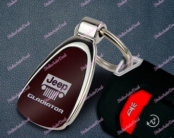 Au-Tomotive Gold For Jeep Gladiator Burgundy Red Teardrop Keychain Key Ring Fob  - KCBUR.GLAD