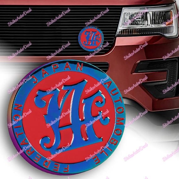 JAF Japan Automobile Federation JDM Yellow Emblem Badge for Toyota Front Grille
