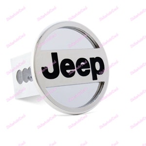 Au-Tomotive Gold For JEEP Polished Stainless Steel Hitch Cover Cap Plug 2&quot; Trailer Tow Receiver