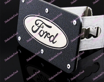 Au-Tomotive Gold for Brushed Stainless Steel For Ford F150 F250 F350 Hitch Cover 2" Trailer Tow Receiver