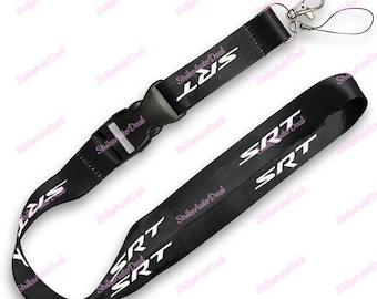 Brand New Official Licensed Product Made by Au-Tomotive Gold , For Dodge SRT Black Car Neck Strap Lanyard Keyring Key Chain Cellphone 1pcs
