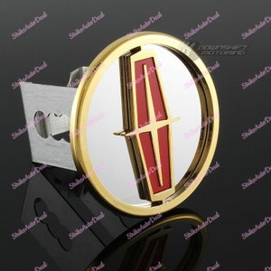 Au-Tomotive Gold Für LINCOLN Logo Edelstahl Steckverschluss Stecker Kappe für 2&quot; Anhänger Tow Receiver