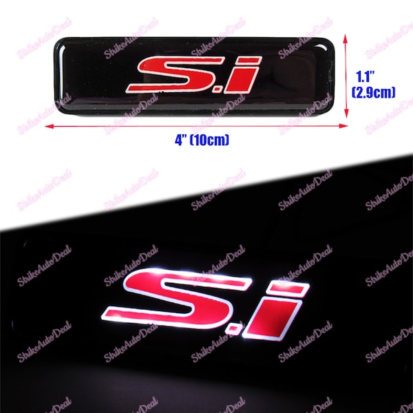 1PCS LED Red SI Racing Emblem Light Front Grille Ornament Emblem For Honda Si