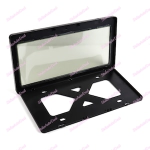 3 IN 1 For TRD 100% Real Red Carbon Fiber License Plate Cover Protector Shield Frame with Bracket JDM