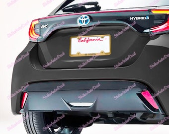 1pcs For TOYOTA Gold Stainless Steel Etched Mirrored License Plate Frame