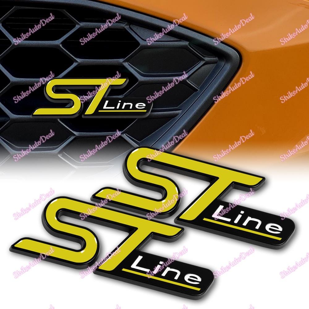 3D Metal Logo ST Line Emblem Car Badge Trunk Sticker (Chrome