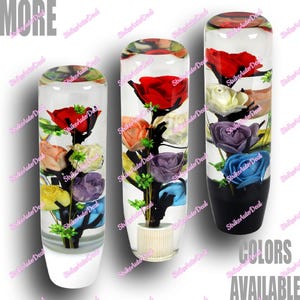 JDM 15CM Rose Garden Clear Flower Shift Knob Shifter Gear Shift Knob Shift Lever Knob Car Gear Stick Head Unique Shift Handle