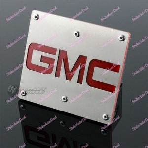 AU-TOMOTIVE Gold para el logotipo de GMC Tapón de cubierta de enganche de acero inoxidable cepillado para receptor de remolque de remolque de 2 &quot;