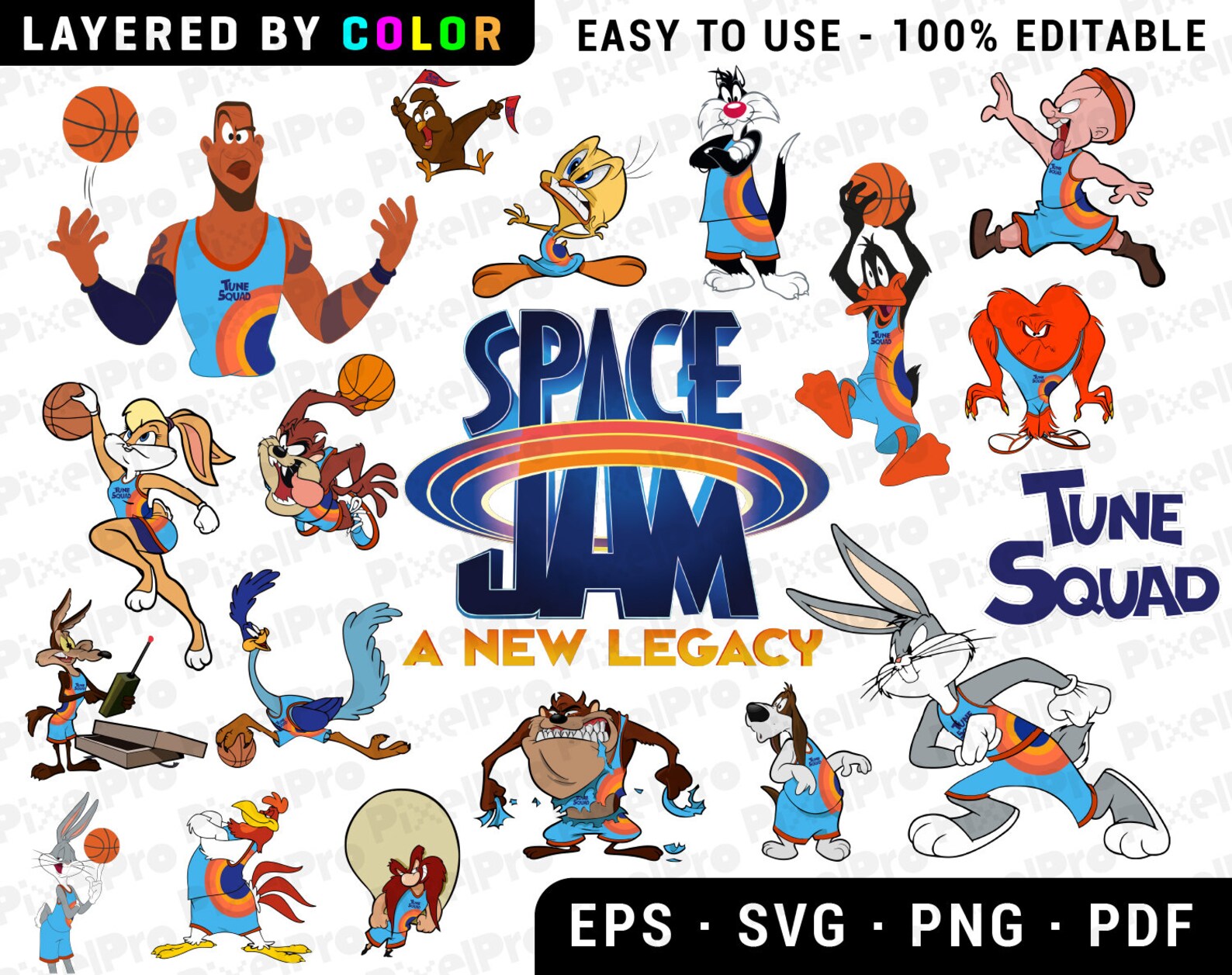 SPACE JAM 2 Tune Squad eps png pdf svg clipart instant | Etsy