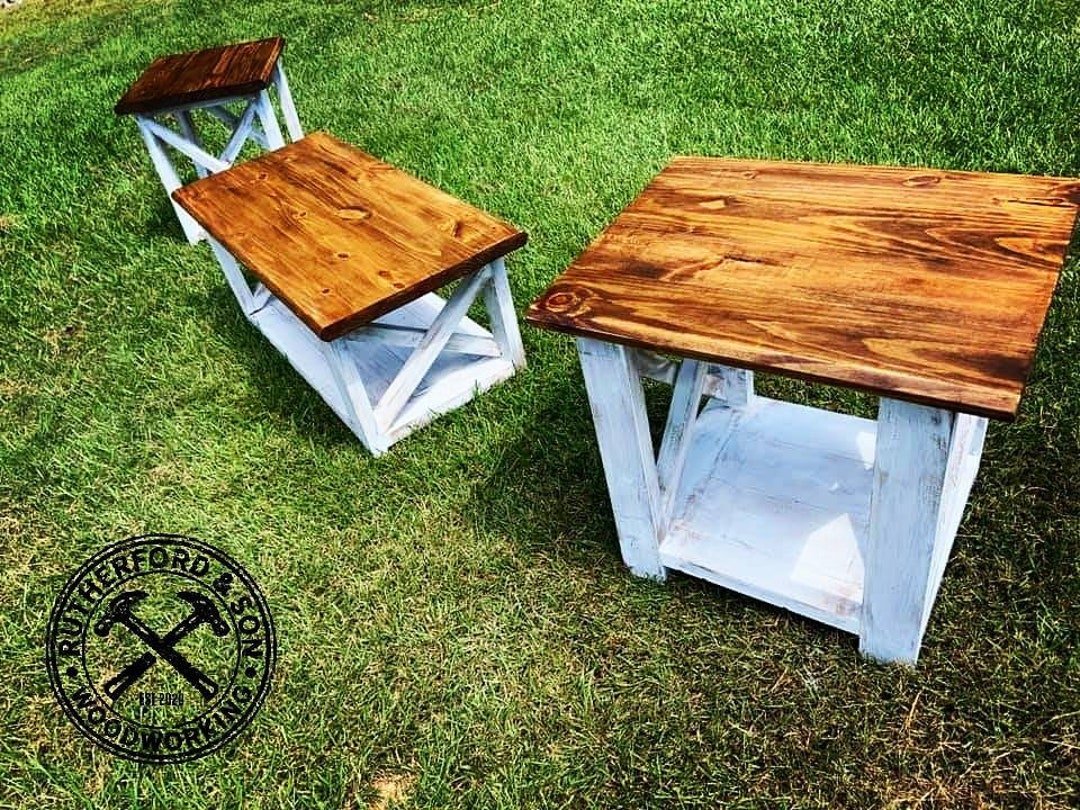 Farmhouse Coffee and End Tables Set Etsy