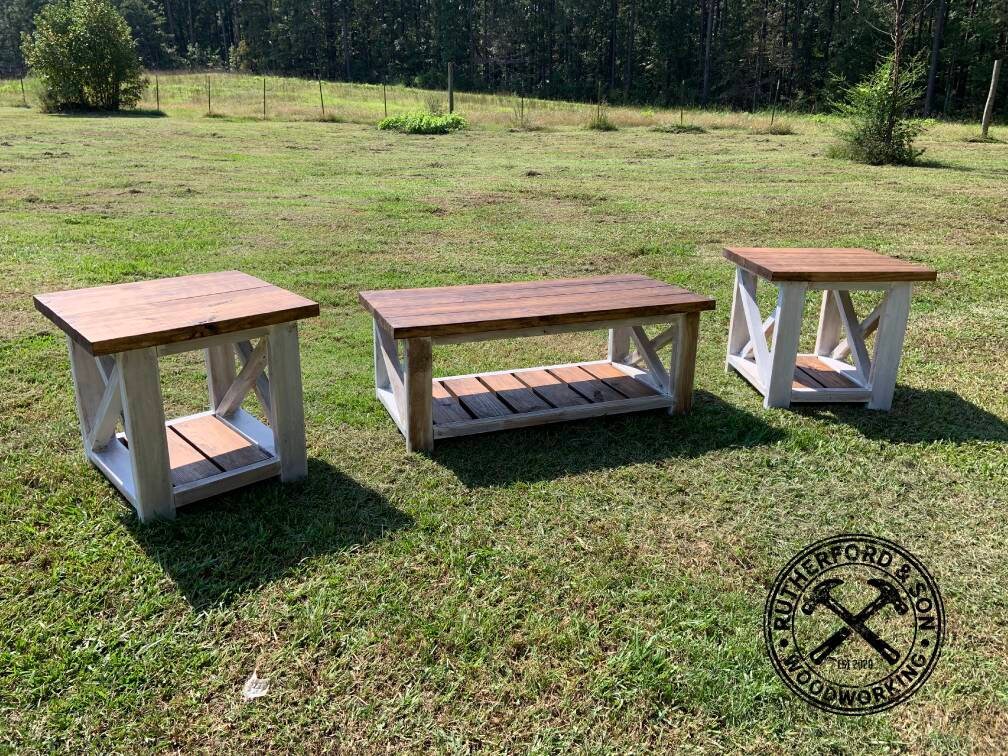 Farmhouse Coffee and End Tables Set Etsy