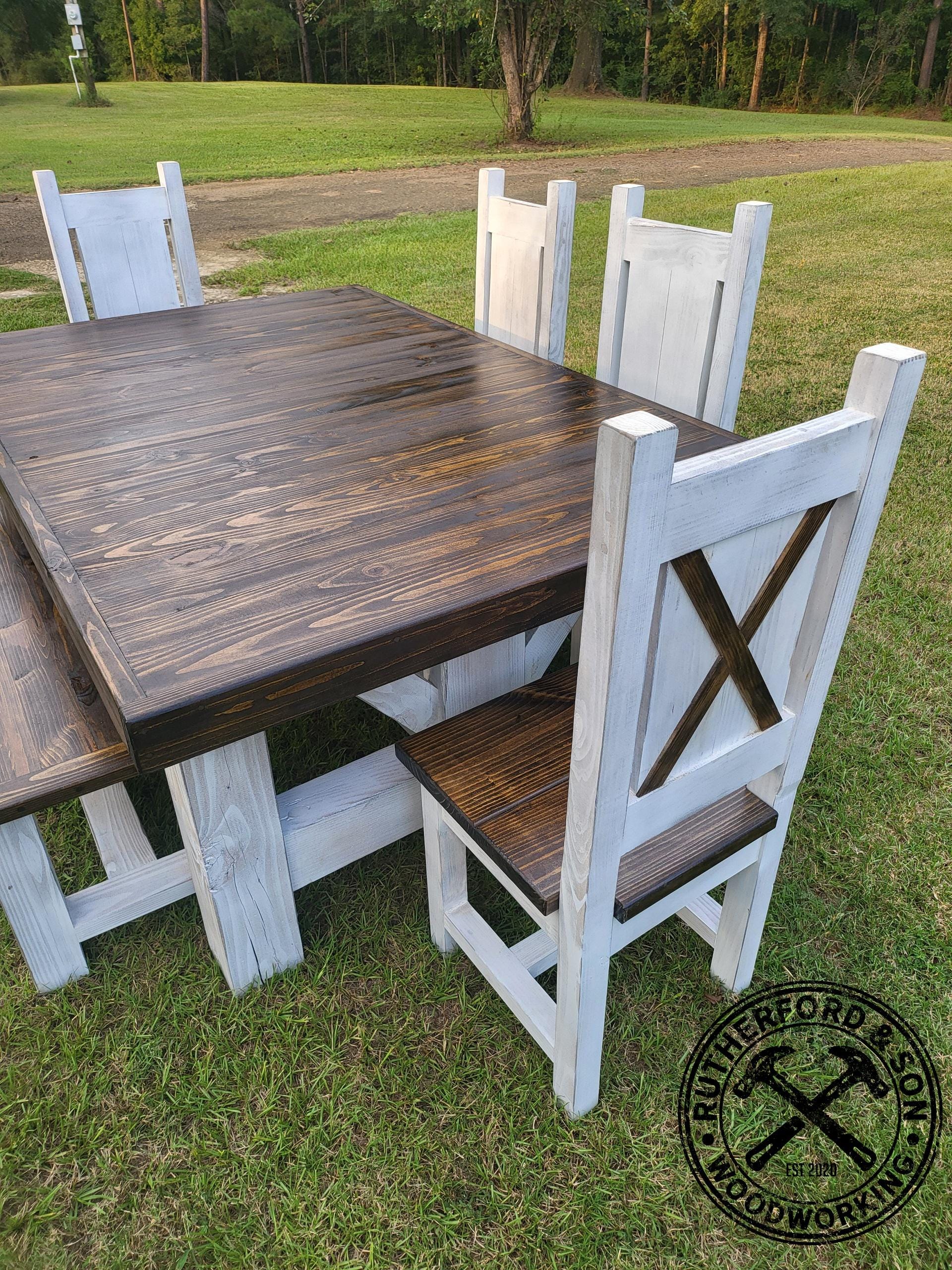 Timber Frame Farmhouse Table Set - Etsy