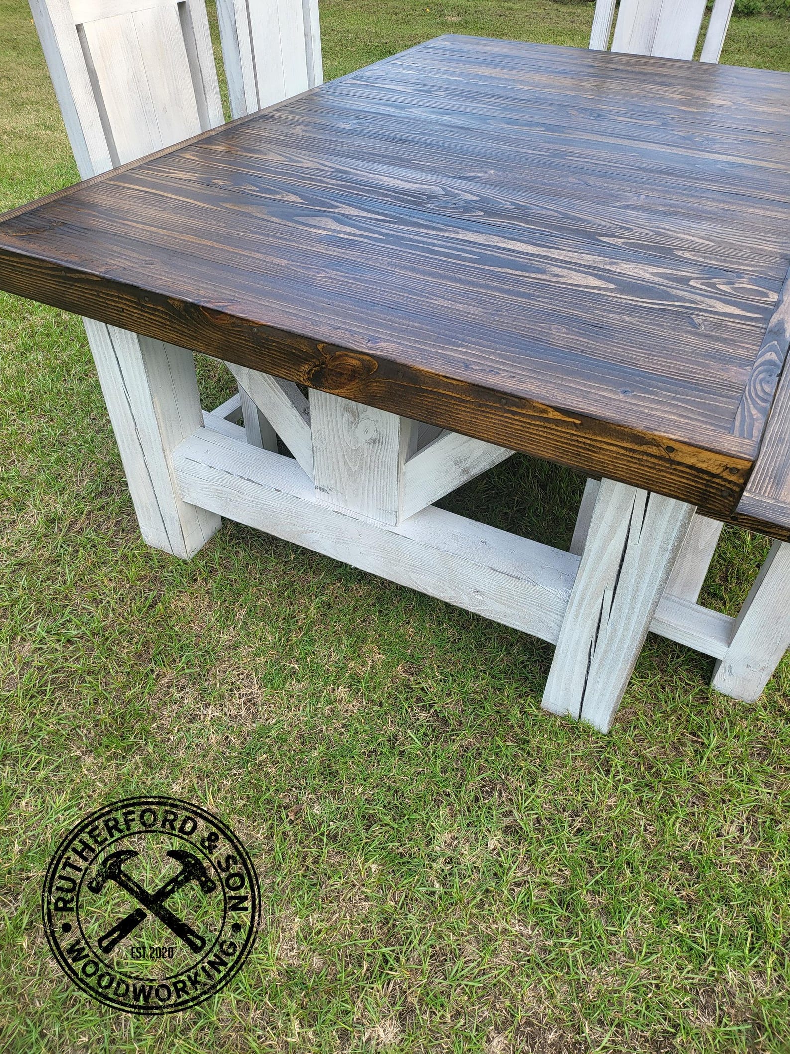 Timber Frame Farmhouse Table Set - Etsy