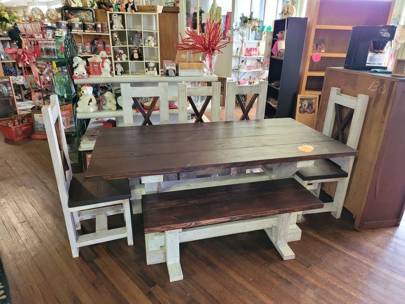 Farmhouse Dining Table Set Etsy