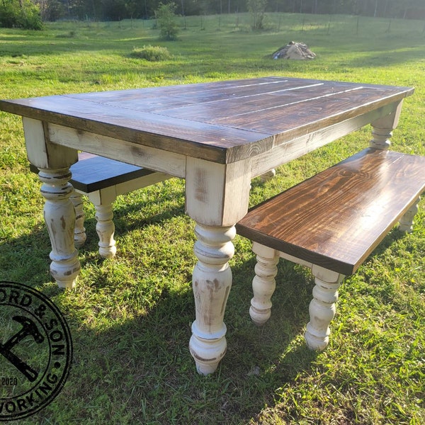 Farmhouse Dining Table Set Etsy