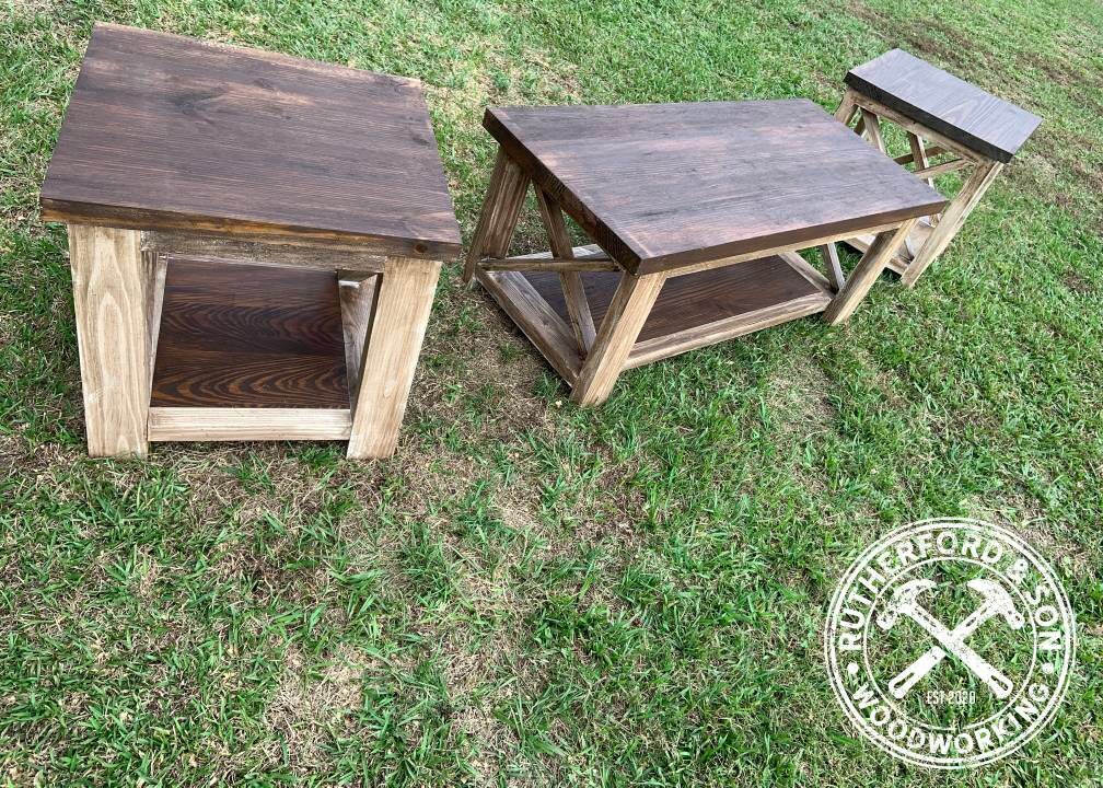Farmhouse Coffee and End Tables Set Etsy