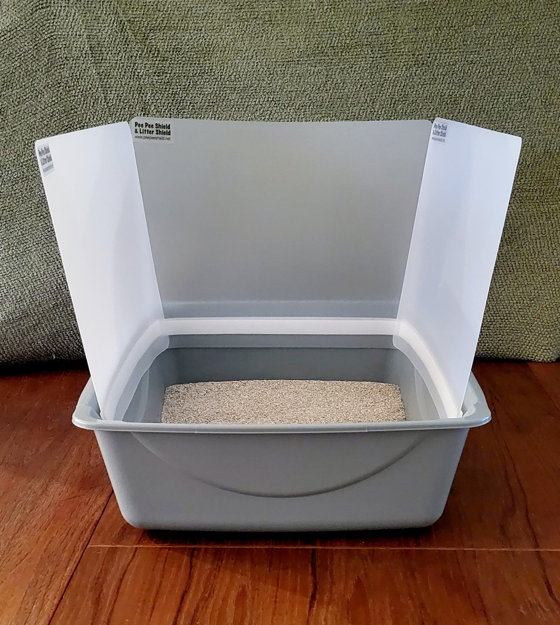 IRIS USA OpenTop Cat Litter Box With Shield And Scoop, Navy