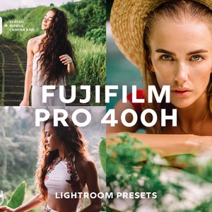 Puede incluir: Un conjunto de ajustes preestablecidos de Lightroom llamados "FUJIFILM PRO 400H" para editar fotos para que tengan un aspecto de película. Los ajustes preestablecidos están diseñados para emular el aspecto de la película Fujifilm.