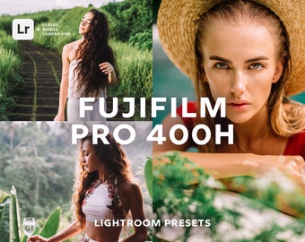 May include: A set of Lightroom presets called "FUJIFILM PRO 400H" for editing photos to have a film-like look. The presets are designed to emulate the look of Fujifilm film.