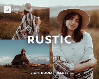 10 RUSTIC Lightroom Presets, Vintage Presets, Instagram Filter, Vintage Preset, Moody Earthy Presets for Blogger, Boho Presets, Bohemian