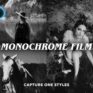 MONOCHROME Capture One Styles, B&W Capture One Style Pack, Film Presets, Black and White Presets, Vintage Presets, Retro Presets