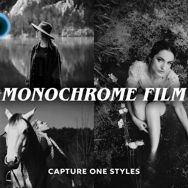 MONOCHROME Capture One Styles, B&W Capture One Style Pack, Film Presets, Black and White Presets, Vintage Presets, Retro Presets